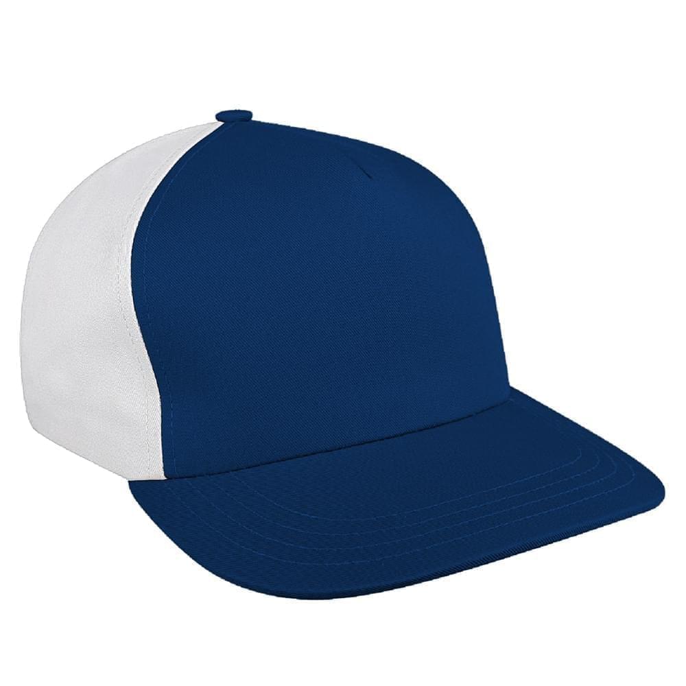 Navy-White Brushed Self Strap Skate Hat
