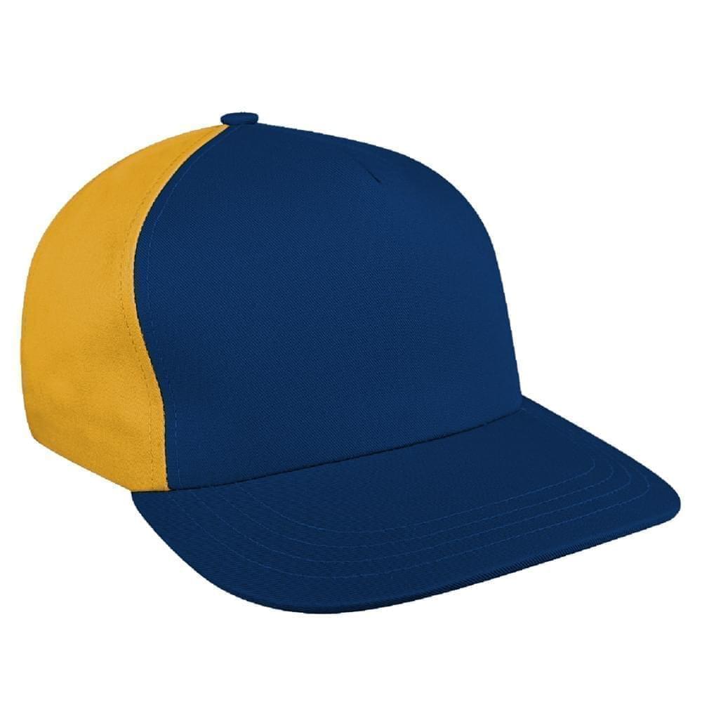 Navy-Athletic Gold Brushed Snapback Skate Hat