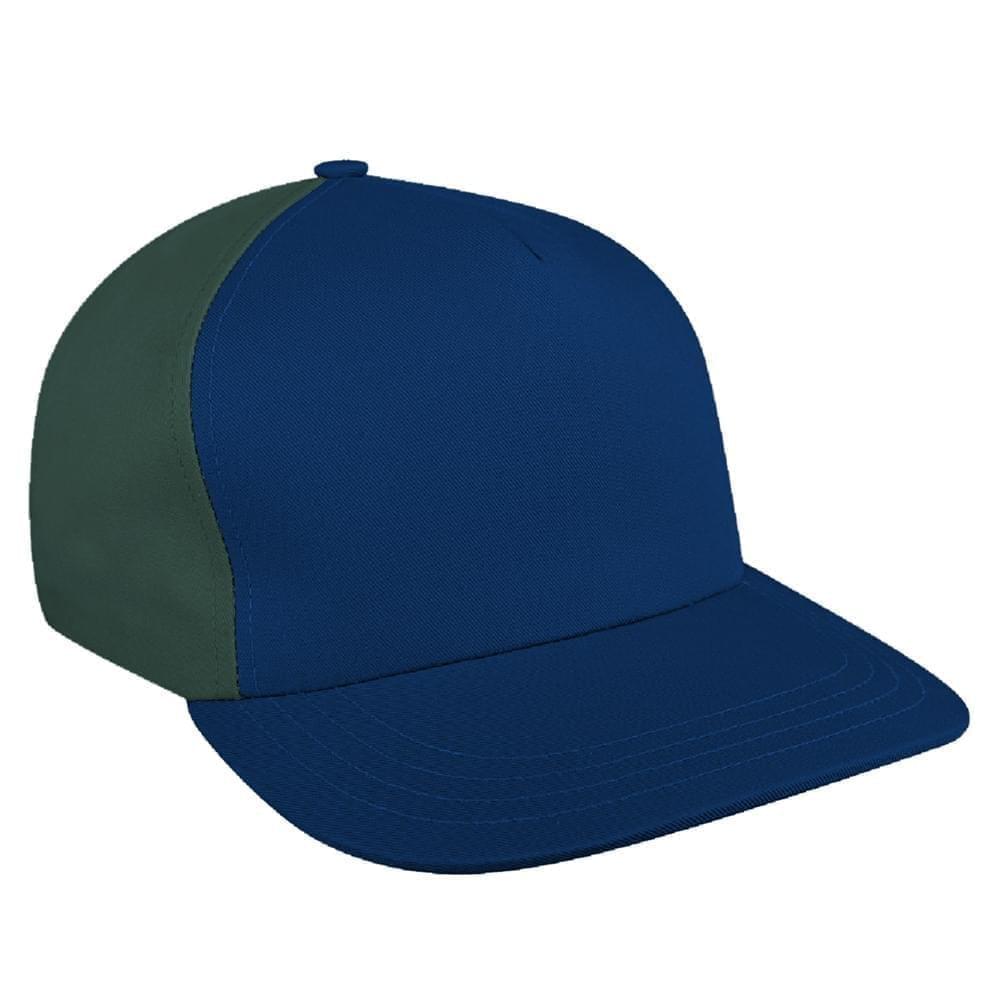 Navy-Hunter Green Brushed Leather Skate Hat