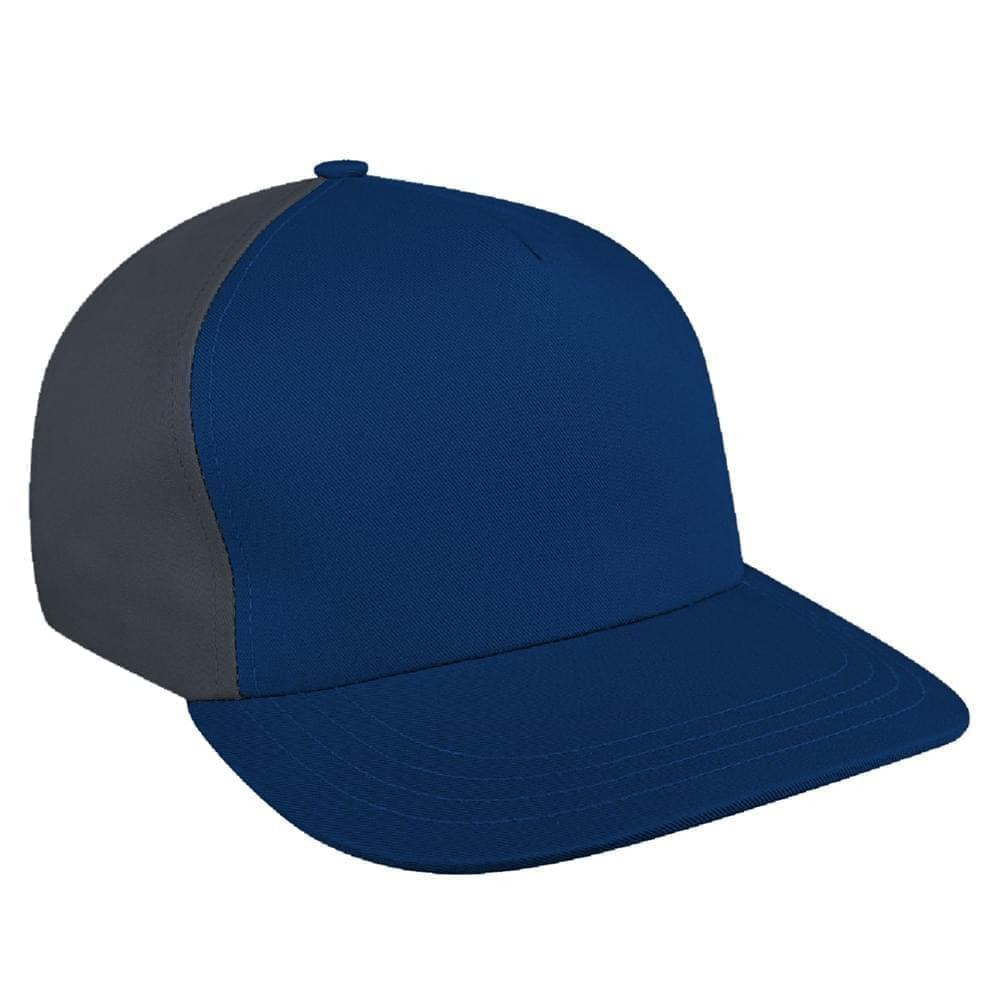 Navy-Dark Gray Brushed Leather Skate Hat