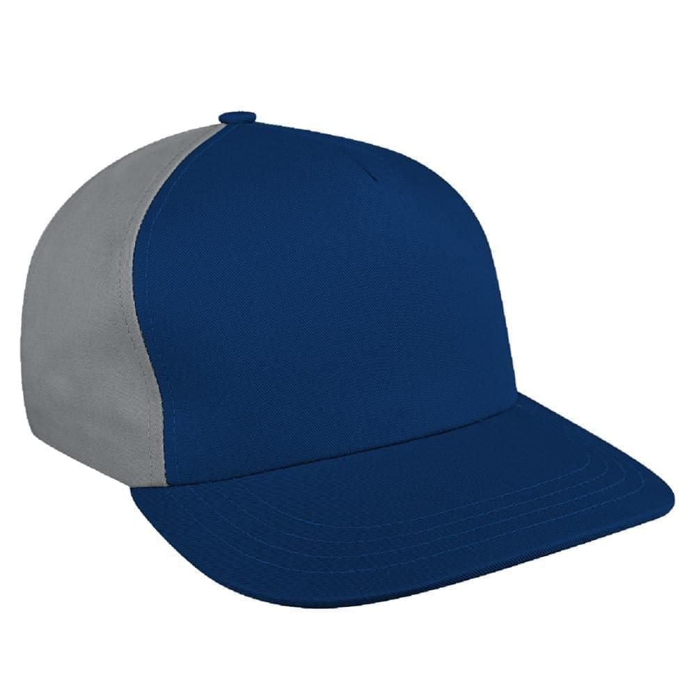 Navy-Light Gray Brushed Leather Skate Hat