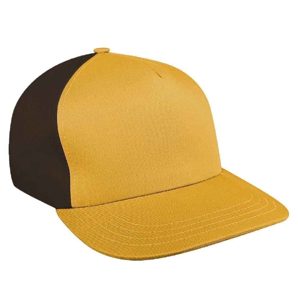 Athletic Gold-Black Brushed Snapback Skate Hat