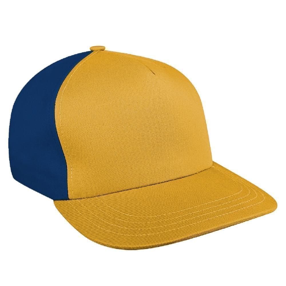 Athletic Gold-Navy Brushed Leather Skate Hat