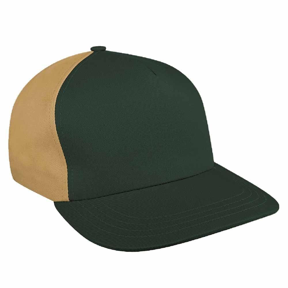 Hunter Green-Khaki Brushed Leather Skate Hat