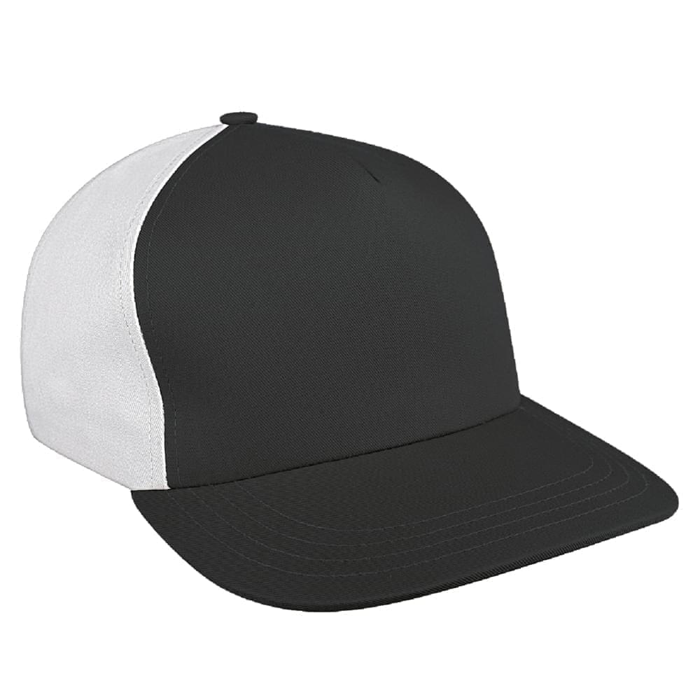Dark Gray-White Brushed Leather Skate Hat