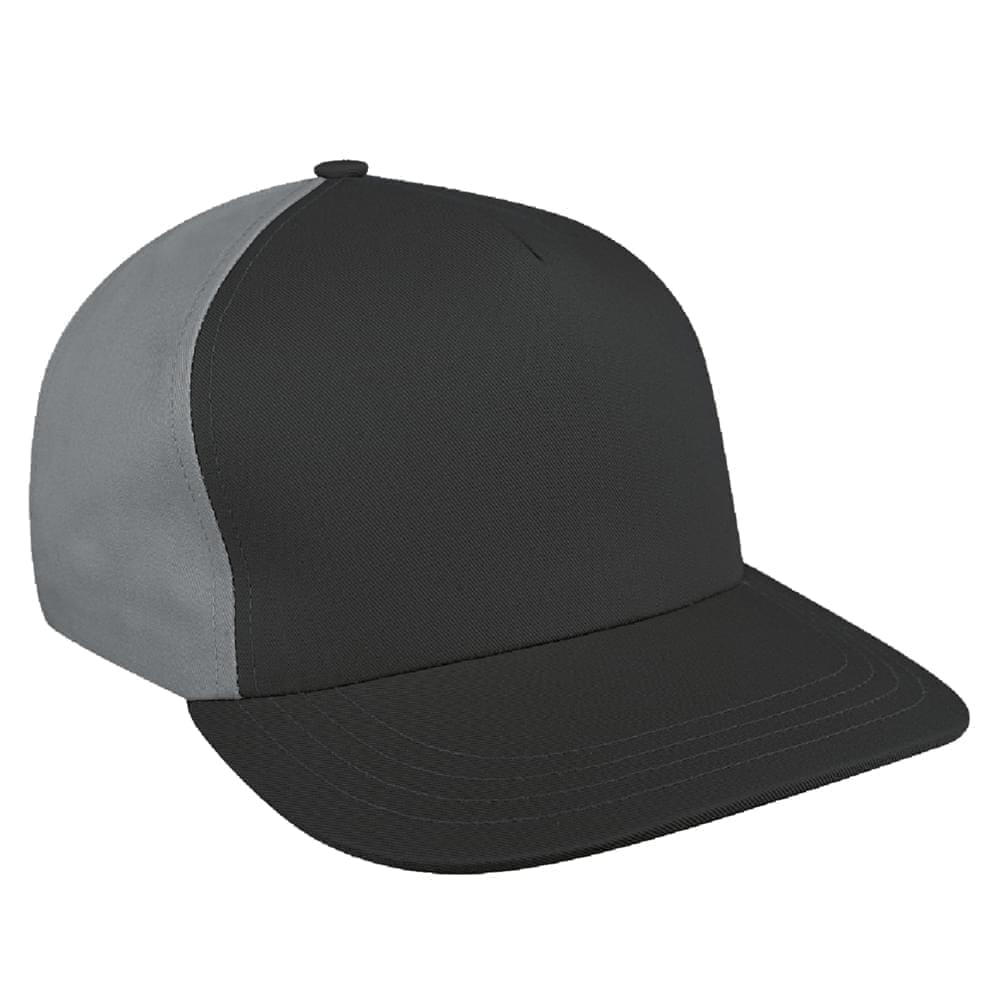 Dark Gray-Light Gray Brushed Leather Skate Hat