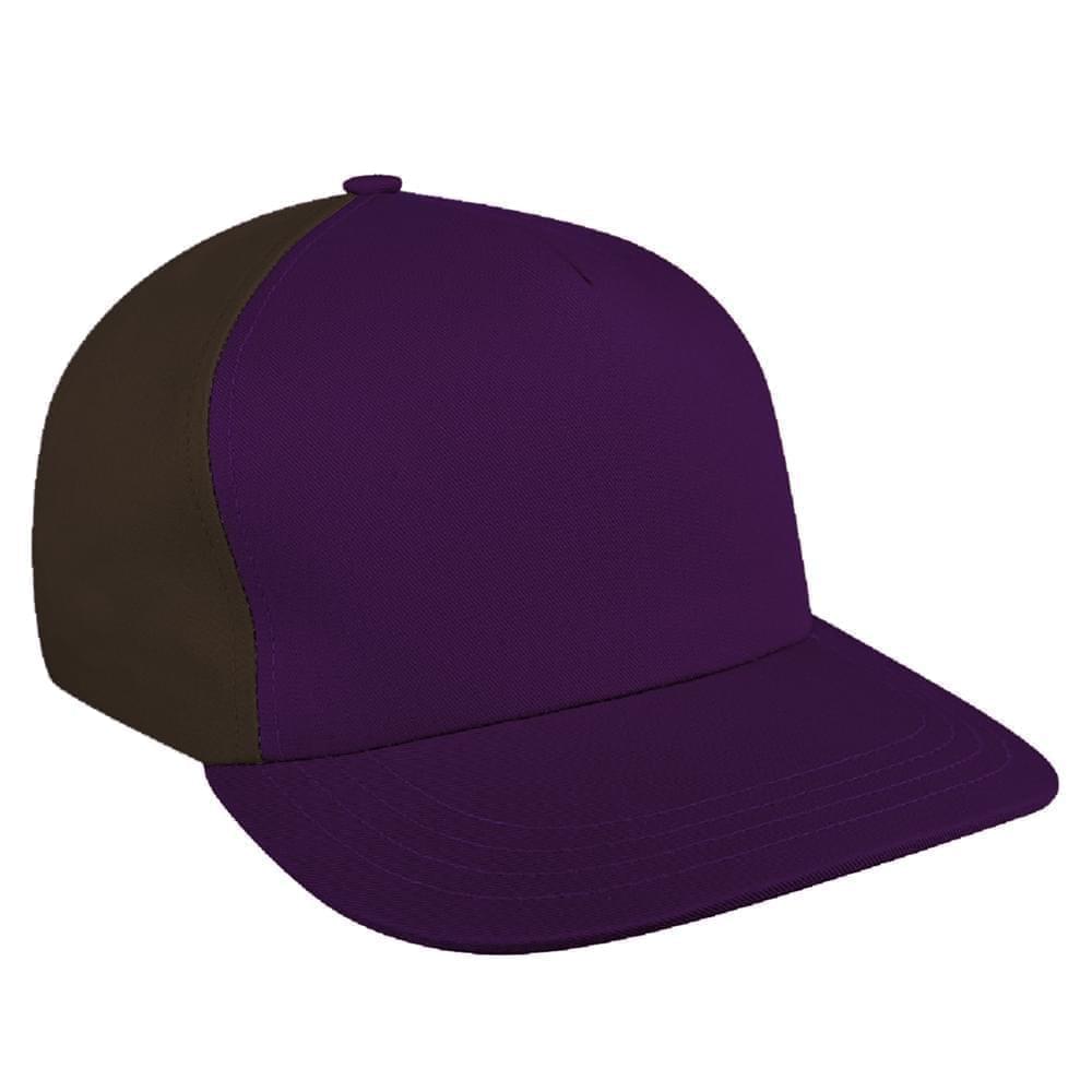 Purple-Black Brushed Leather Skate Hat