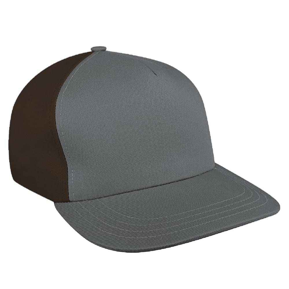 Light Gray-Black Brushed Snapback Skate Hat