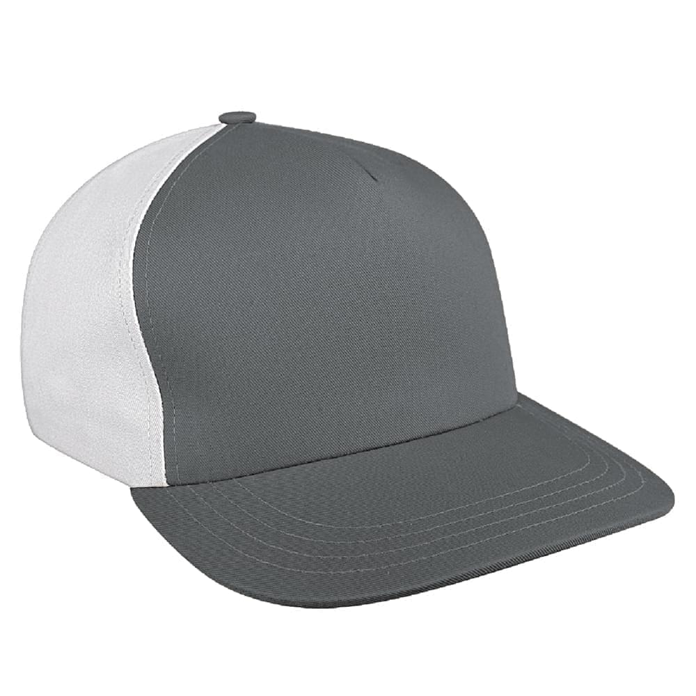 Light Gray-White Brushed Leather Skate Hat