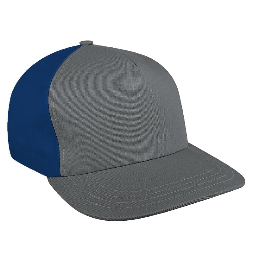 Light Gray-Navy Brushed Snapback Skate Hat