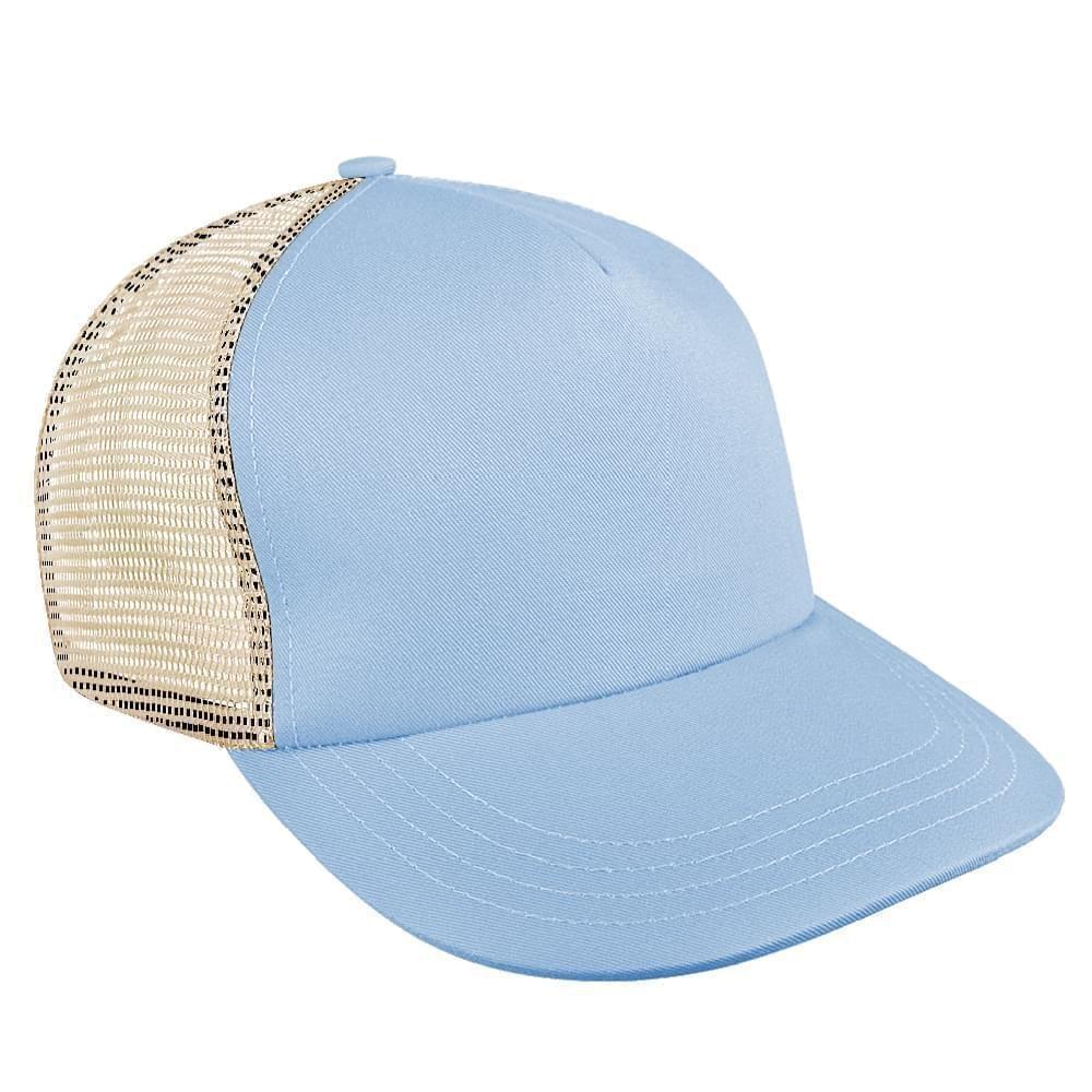 Light Blue-Khaki Meshback Snapback Skate Hat