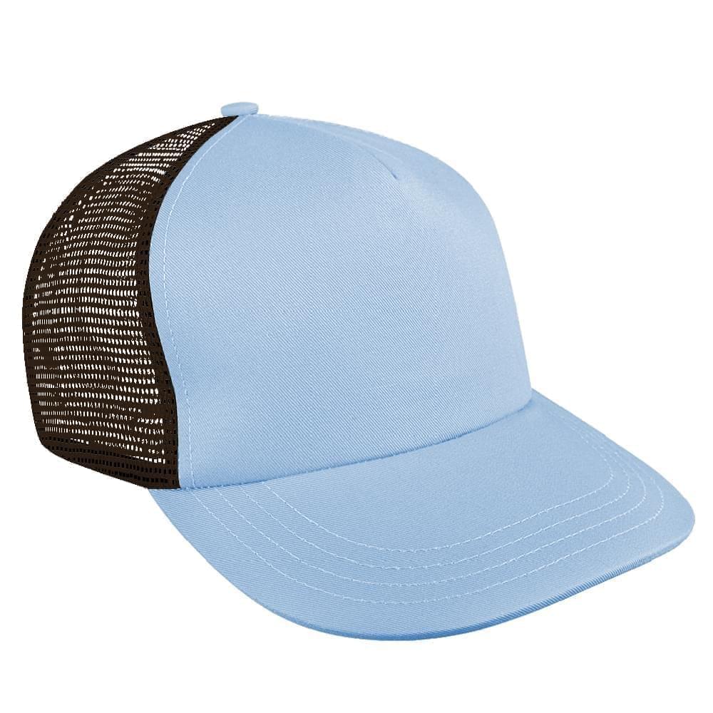 Light Blue-Black Meshback Velcro Skate Hat