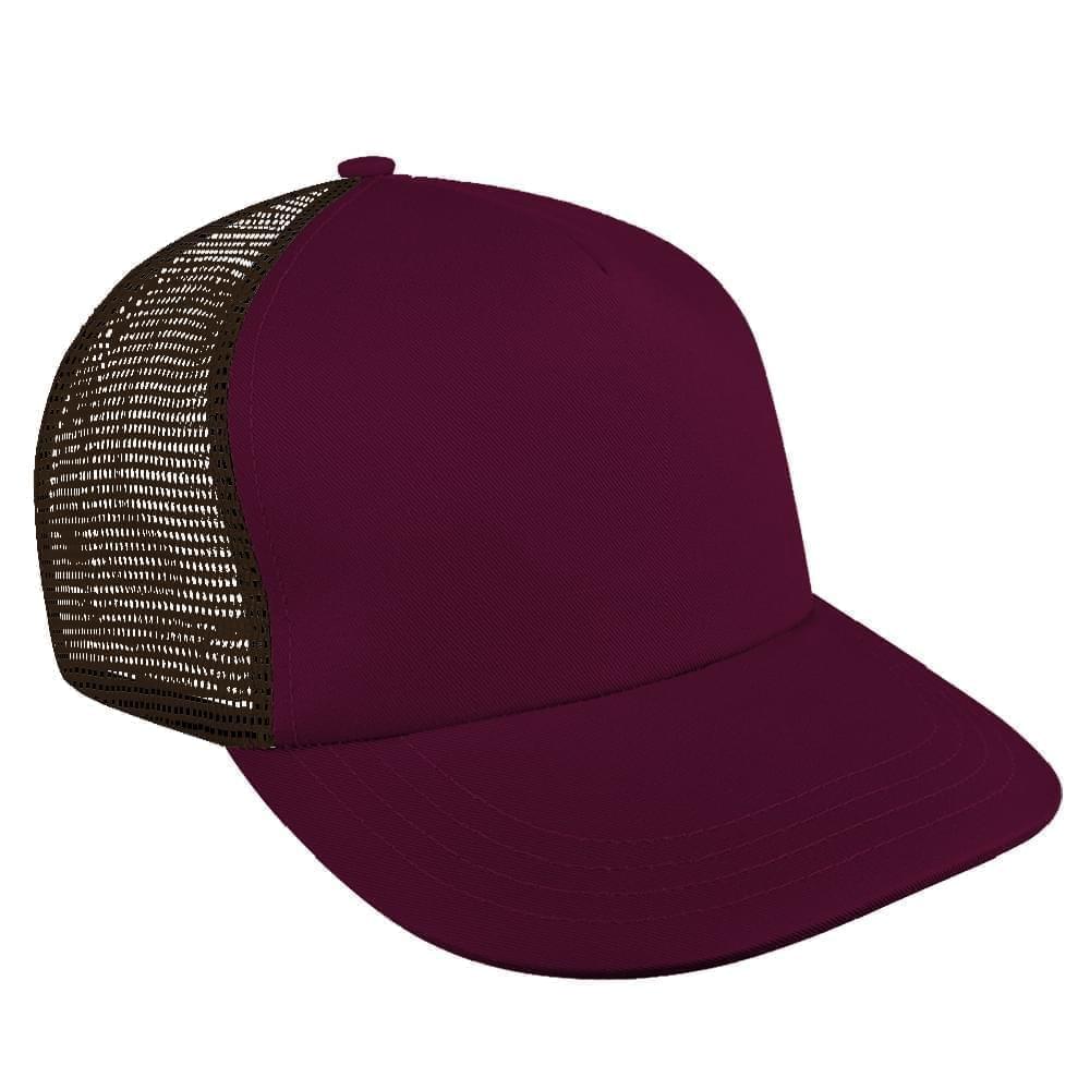 Burgundy-Black Meshback Velcro Skate Hat