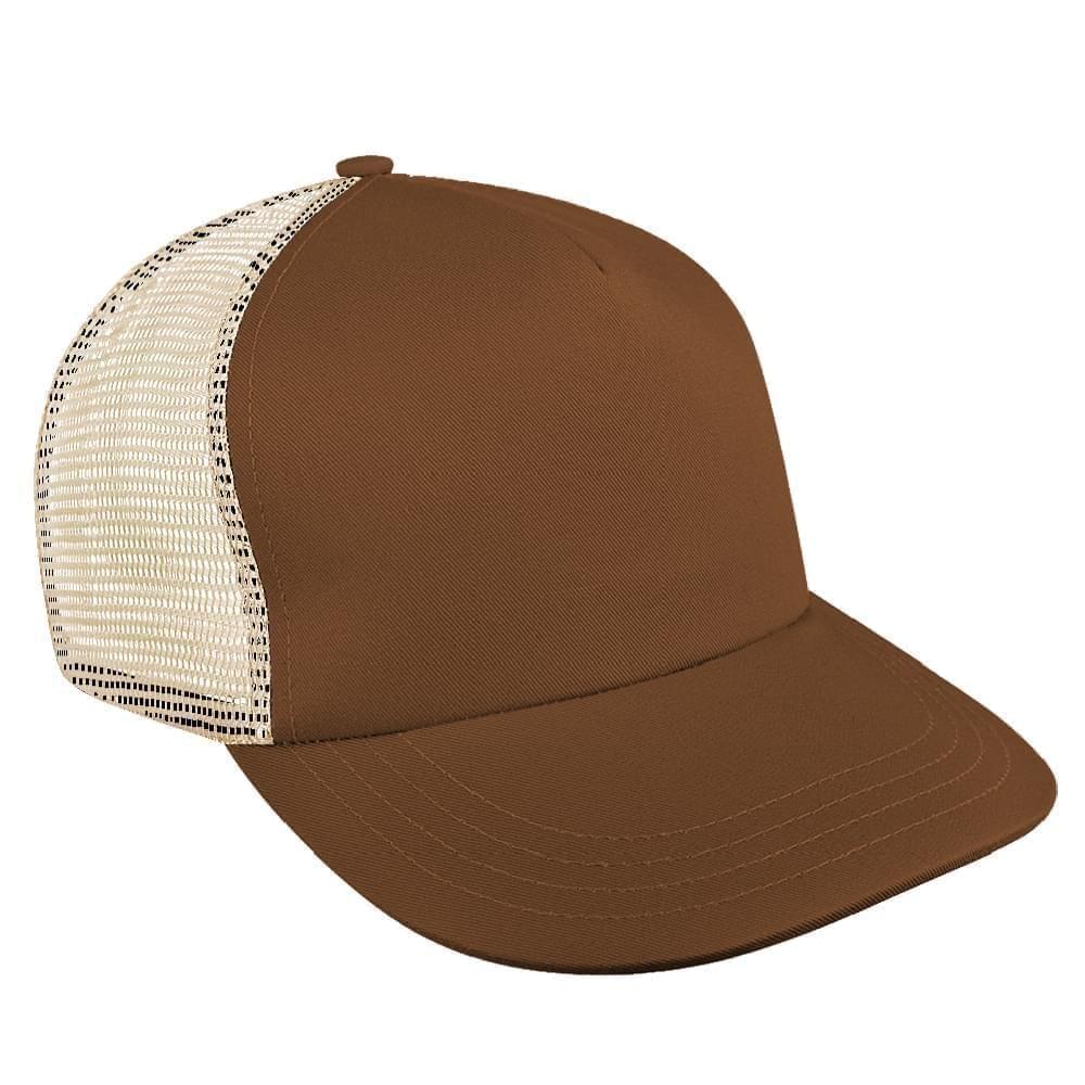 Brown-Khaki Meshback Snapback Skate Hat