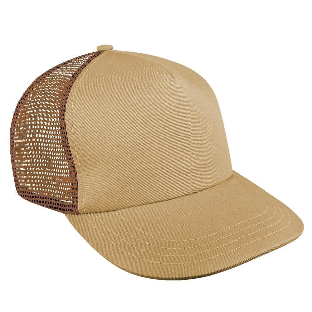 Khaki-Brown Meshback Velcro Skate Hat