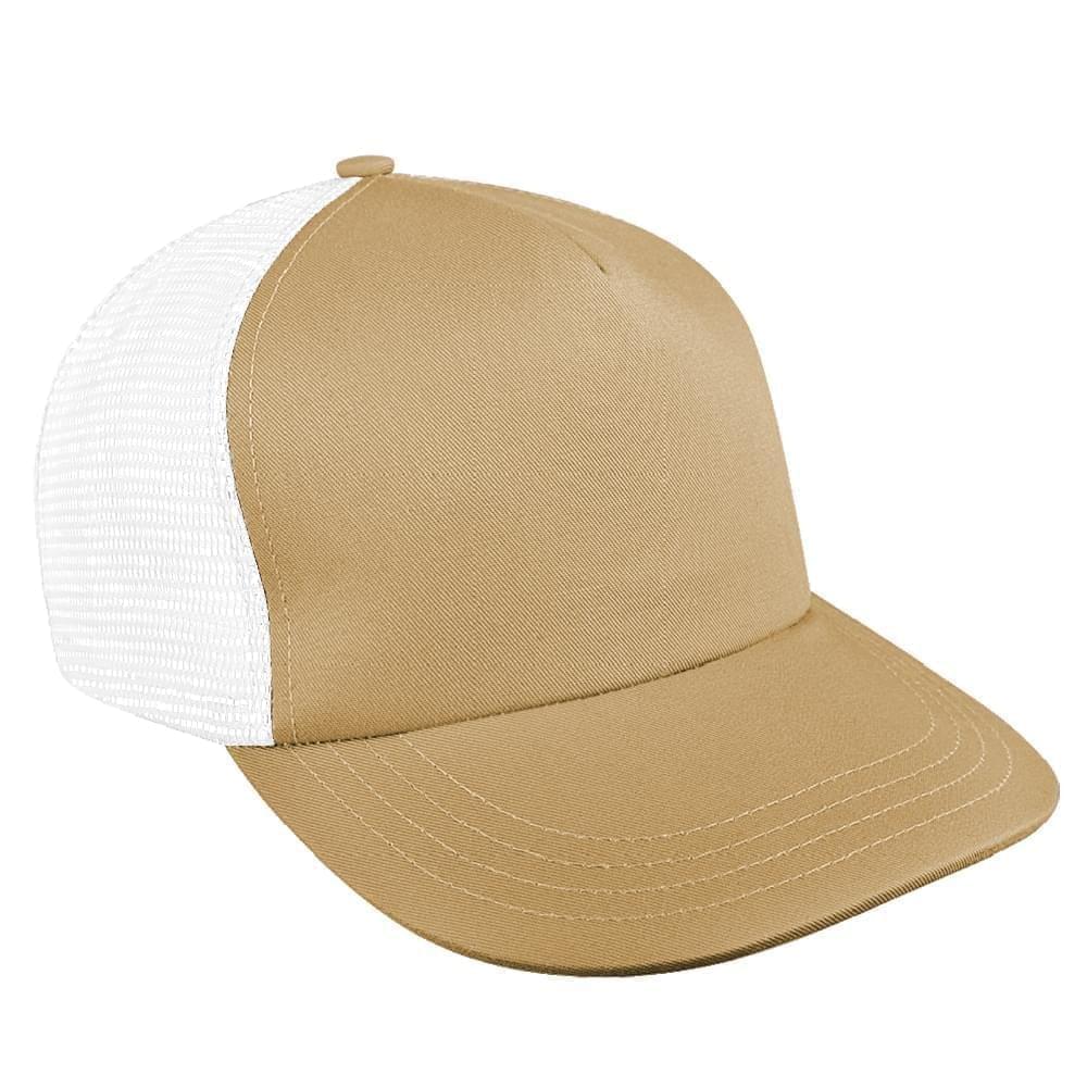 Khaki-White Meshback Snapback Skate Hat