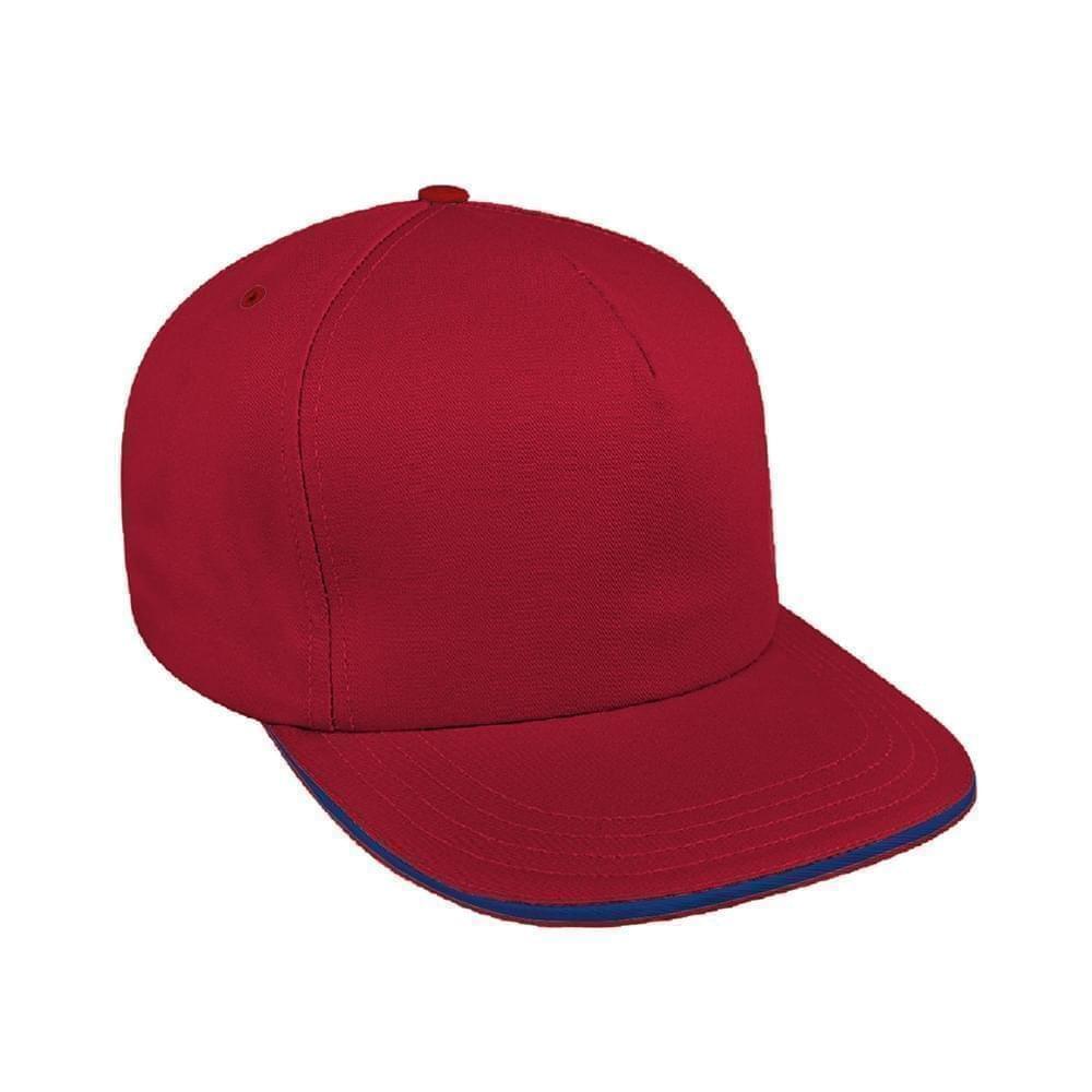 Red-Navy Canvas Snapback Trucker