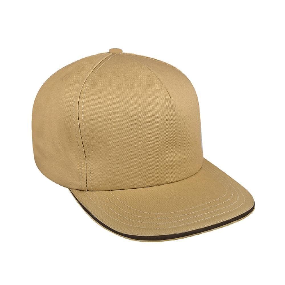 Khaki-Black Canvas Snapback Trucker