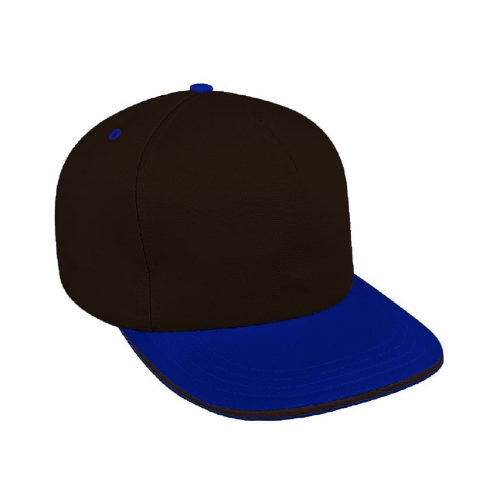 Black-Royal Blue Brushed Snapback Trucker