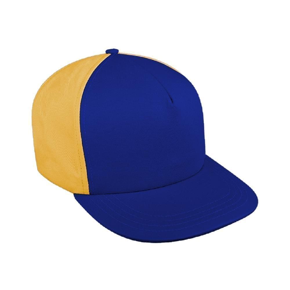 Royal Blue-Athletic Gold Brushed Snapback Trucker