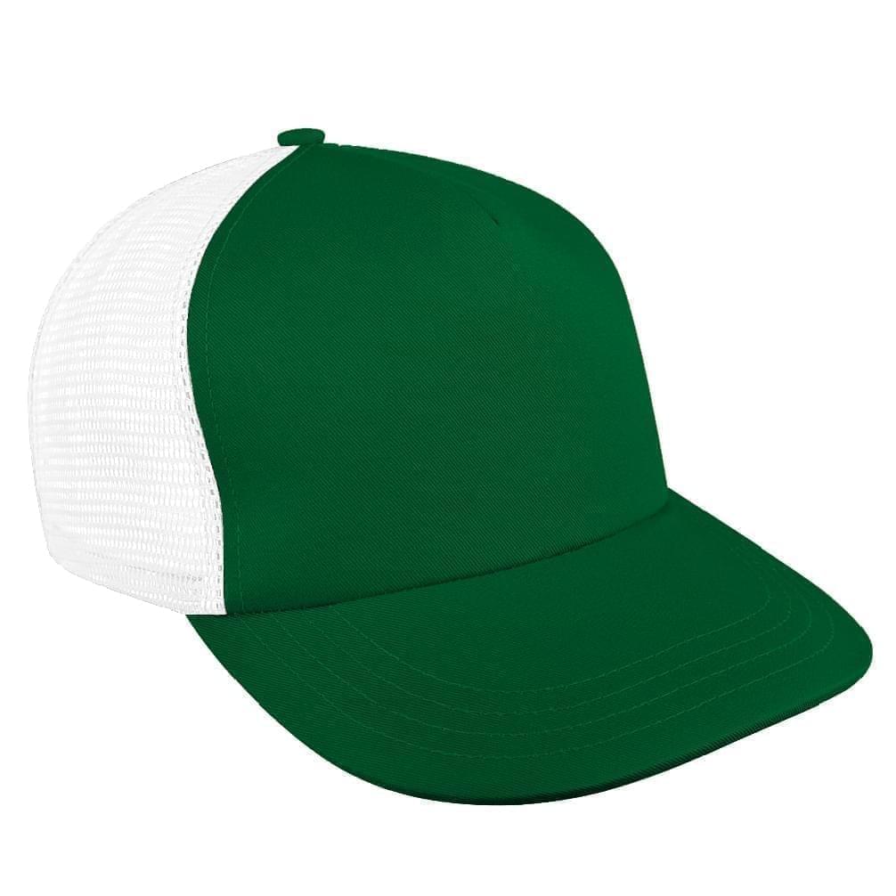 Kelly Green-White Meshback Velcro Trucker