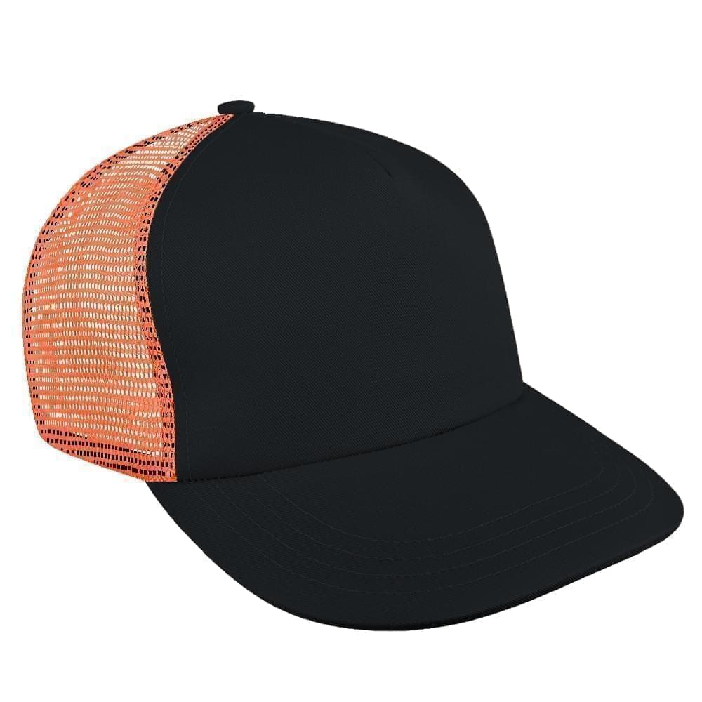 Dark Gray-Orange Meshback Snapback Trucker