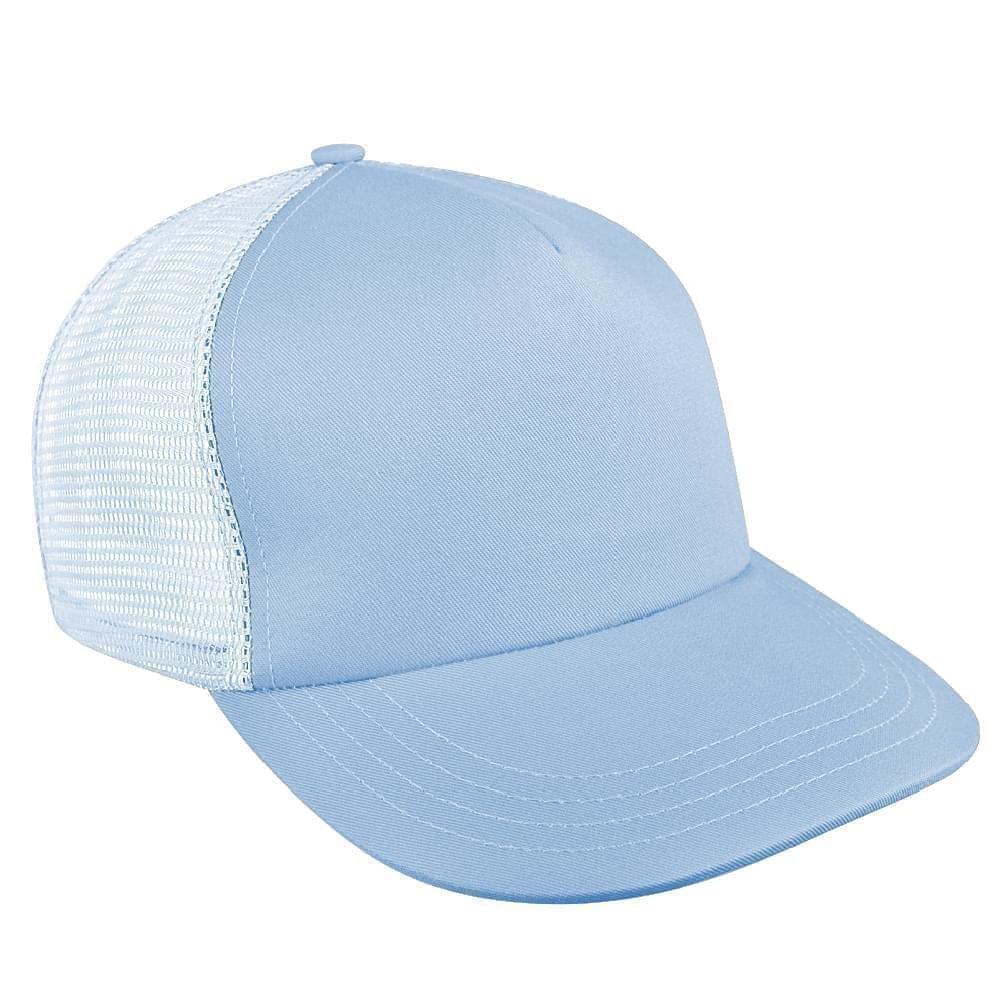 Light Blue-Light Blue Meshback Velcro Trucker