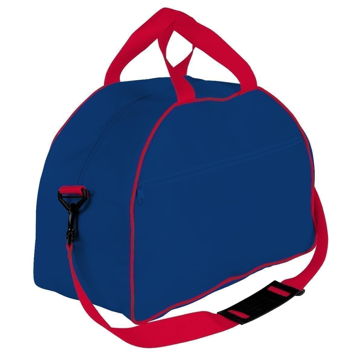 USA Made Nylon Poly Weekender Duffel Bags, Royal Blue-Red, 6PKV32JA02