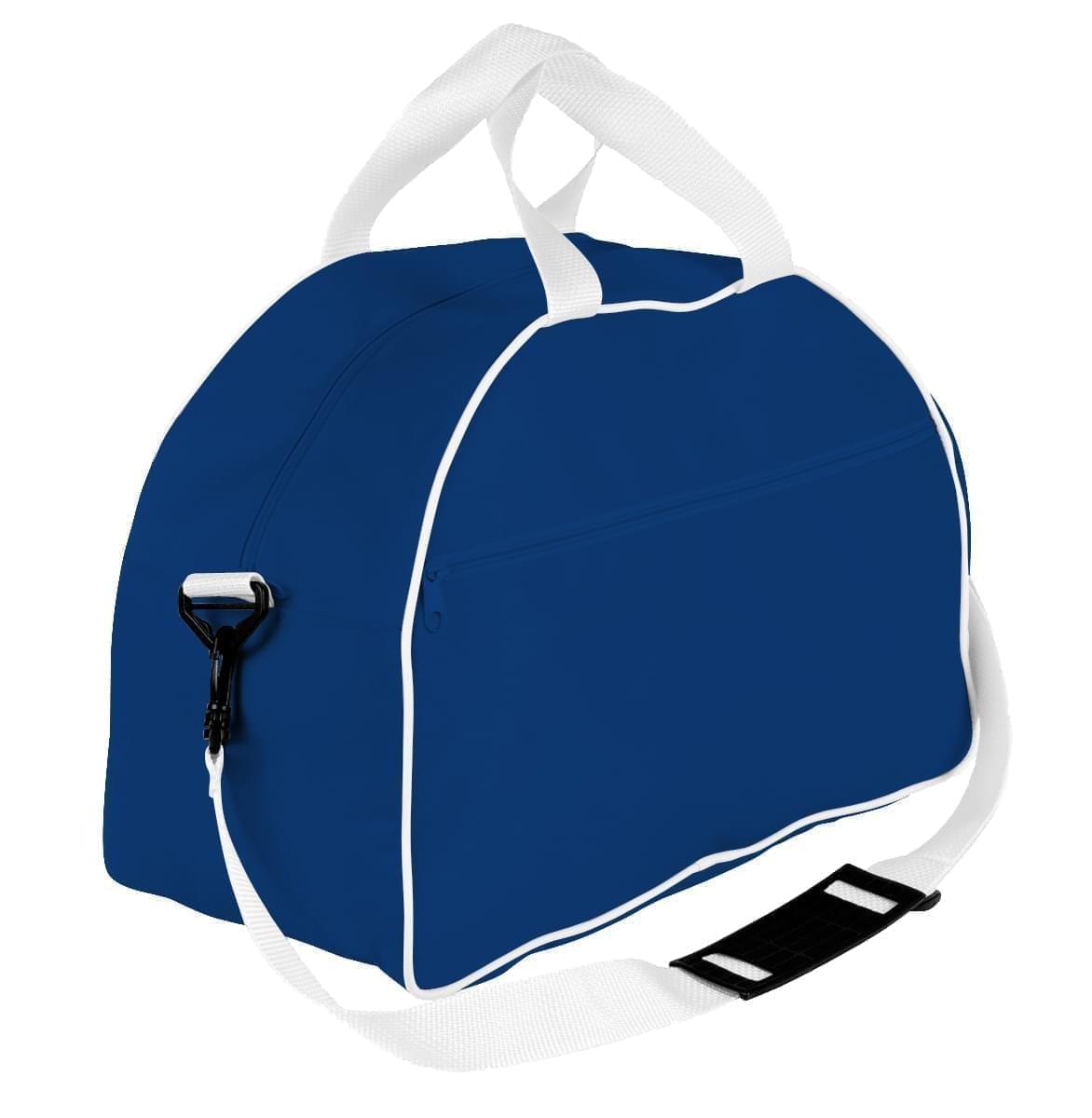 USA Made Nylon Poly Weekender Duffel Bags, Royal Blue-White, 6PKV32JA04