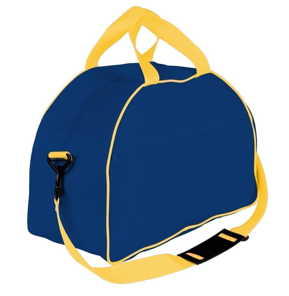 USA Made Nylon Poly Weekender Duffel Bags, Royal Blue-Gold, 6PKV32JA05