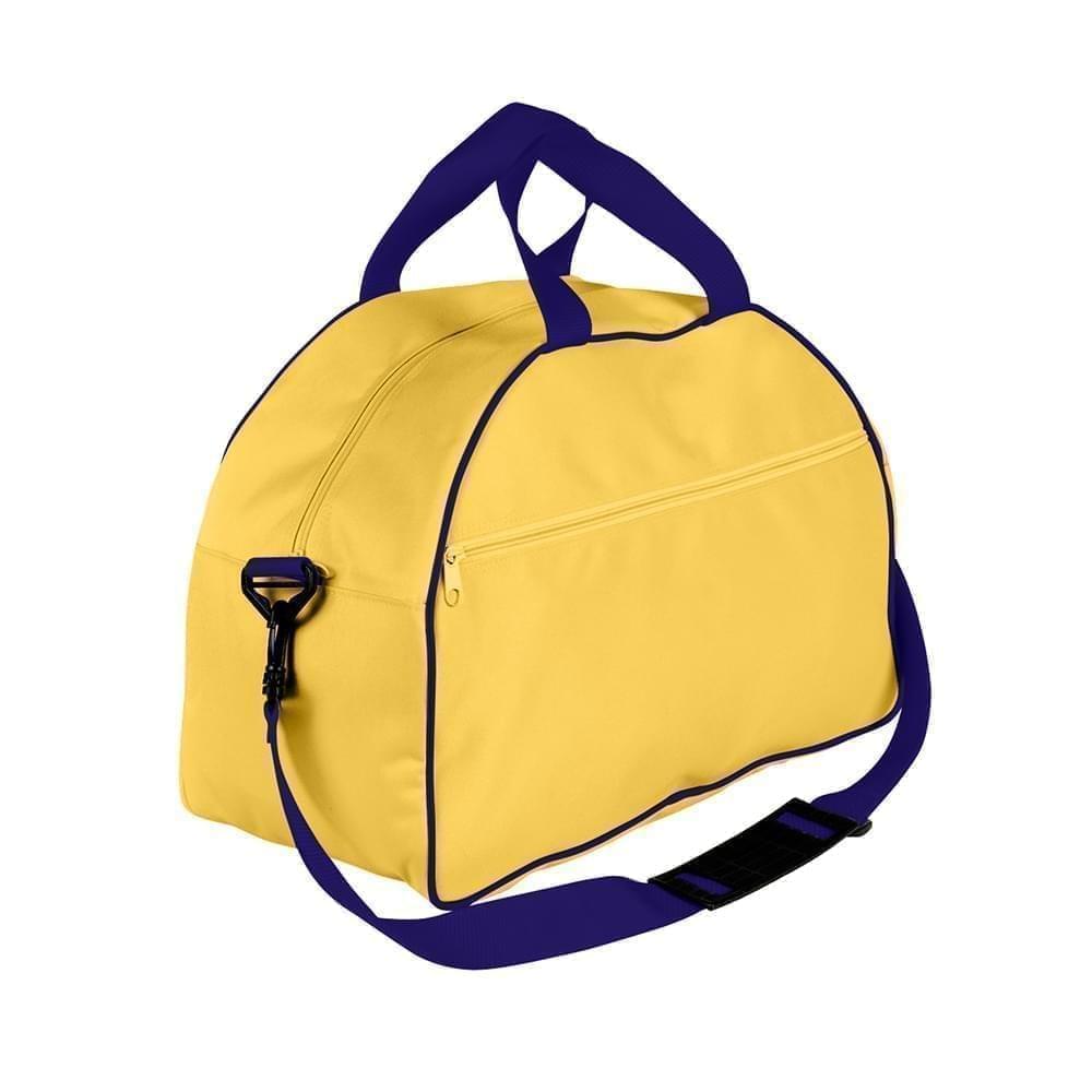 USA Made Nylon Poly Weekender Duffel Bags, Gold-Purple, 6PKV32JA41