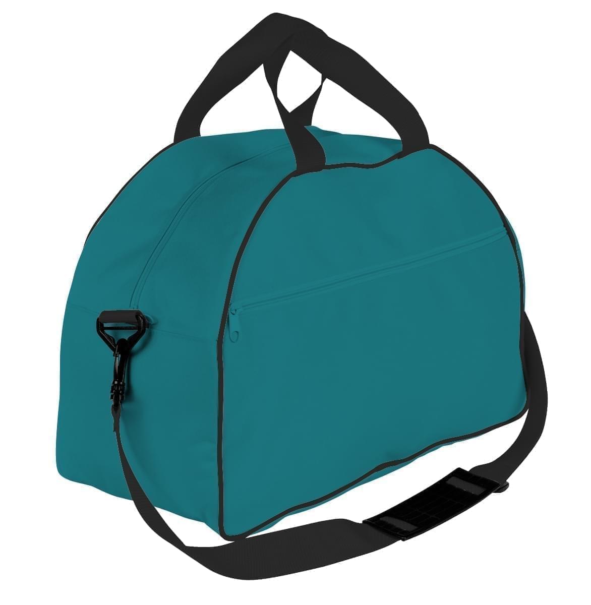 USA Made Nylon Poly Weekender Duffel Bags, Turquoise-Black, 6PKV32JA9R