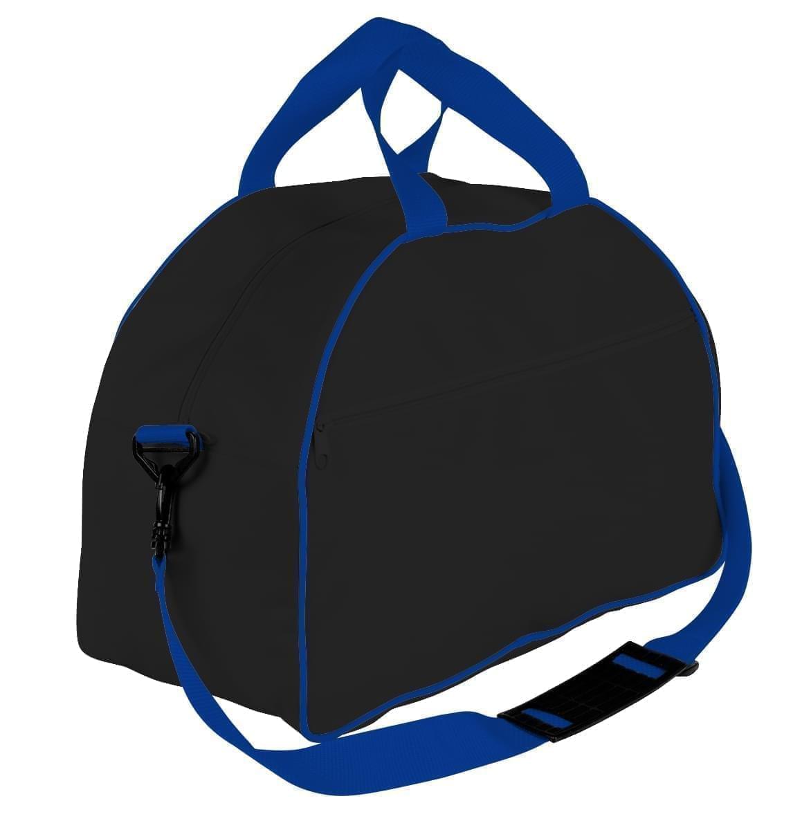 USA Made Nylon Poly Weekender Duffel Bags, Black-Royal Blue, 6PKV32JAO3