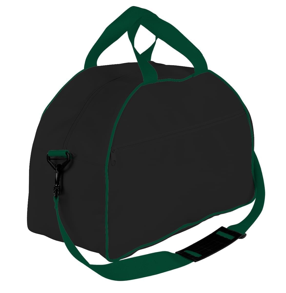 USA Made Nylon Poly Weekender Duffel Bags, Black-Hunter Green, 6PKV32JAOV