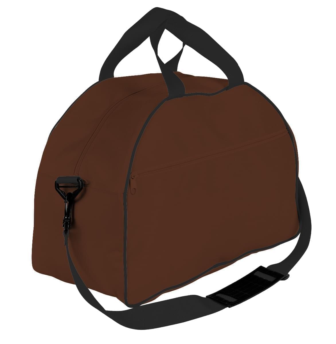 USA Made Nylon Poly Weekender Duffel Bags, Brown-Black, 6PKV32JAPR