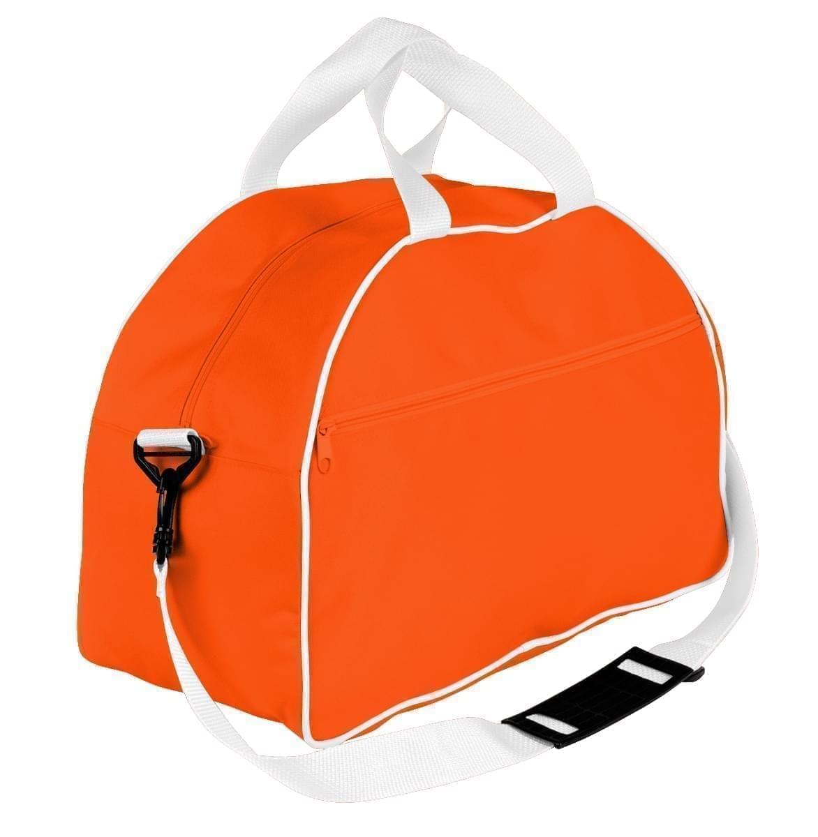 USA Made Nylon Poly Weekender Duffel Bags, Orange-White, 6PKV32JAX4