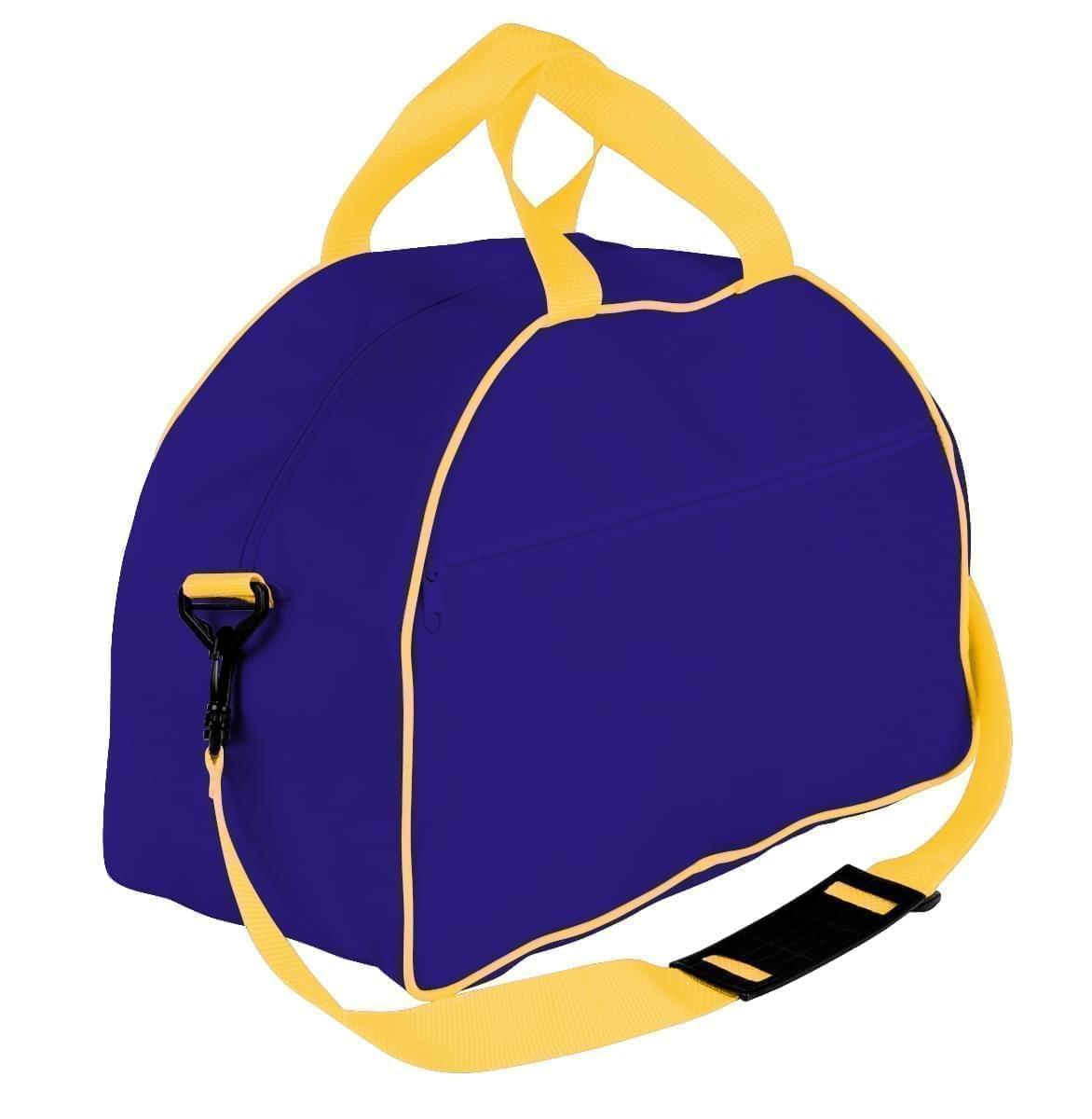 USA Made Nylon Poly Weekender Duffel Bags, Purple-Gold, 6PKV32JAY5
