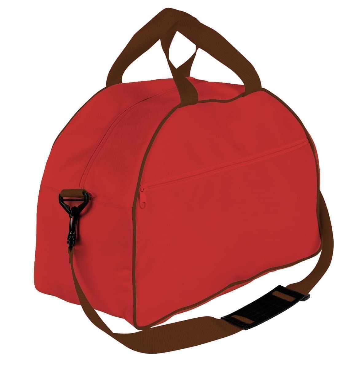 USA Made Nylon Poly Weekender Duffel Bags, Red-Brown, 6PKV32JAZS