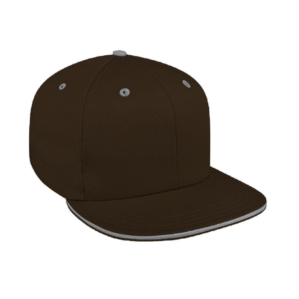 Sandwich Visor Twill Leather Flat Brim