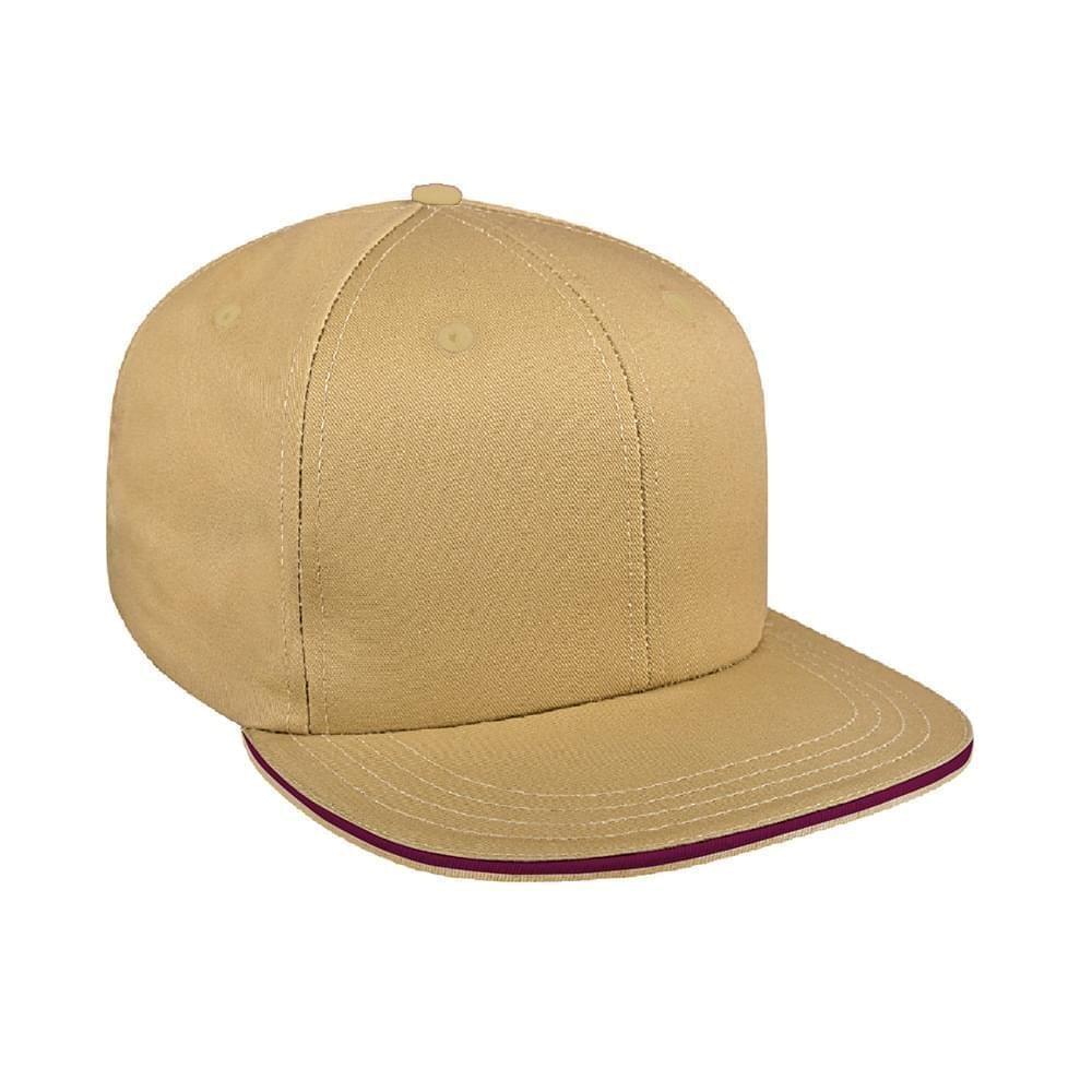 Khaki-Burgundy Pro Knit Velcro Flat Brim