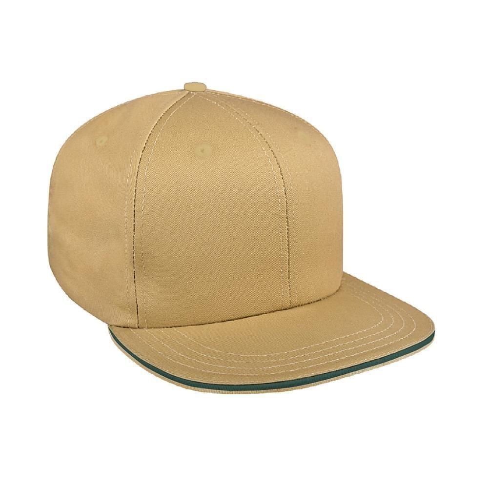 Khaki-Hunter Green Pro Knit Leather Flat Brim