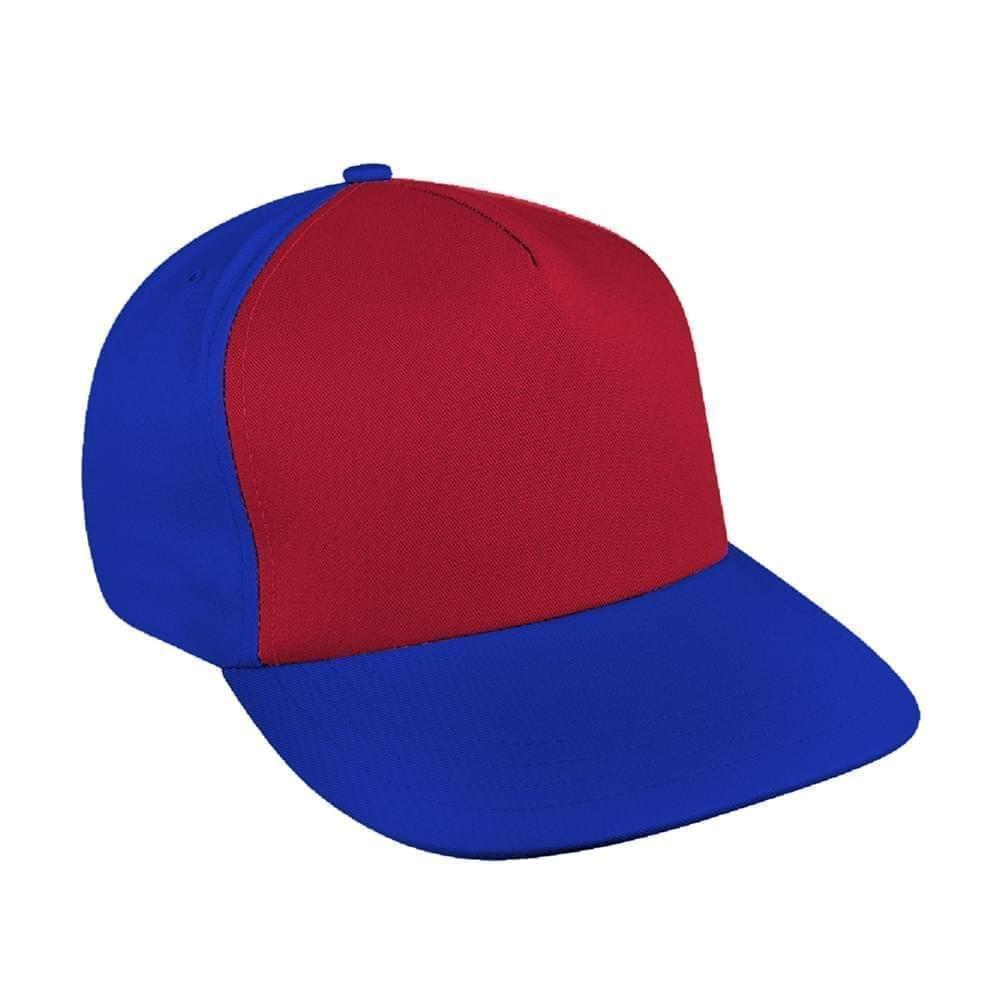 Red-Royal Blue Brushed Snapback Flat Brim