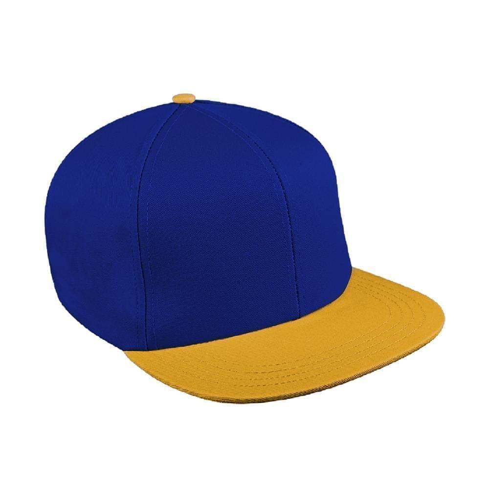 Royal Blue-Athletic Gold Brushed Snapback Flat Brim