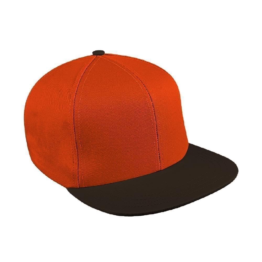 Orange-Black Ripstop Snapback Flat Brim