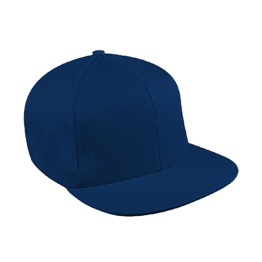Solid Color Canvas Leather Flat Brim