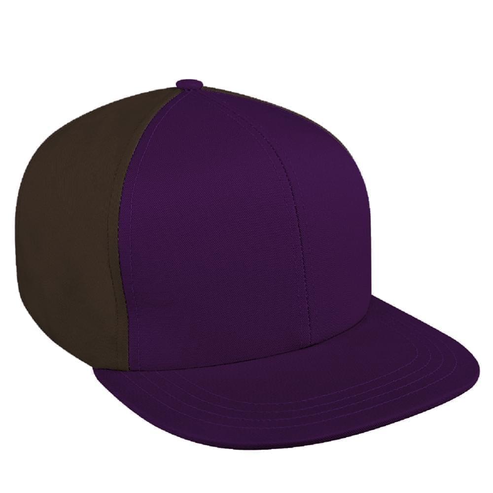 Purple-Black Pro Knit Leather Flat Brim
