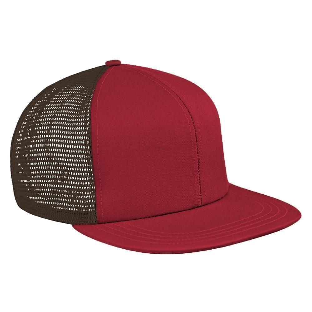 Red-Black Meshback Velcro Flat Brim