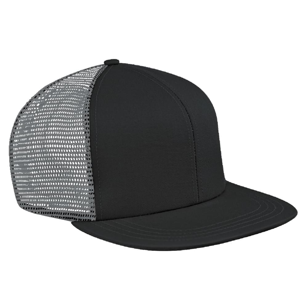 Dark Gray-Light Gray Meshback Slide Buckle Flat Brim