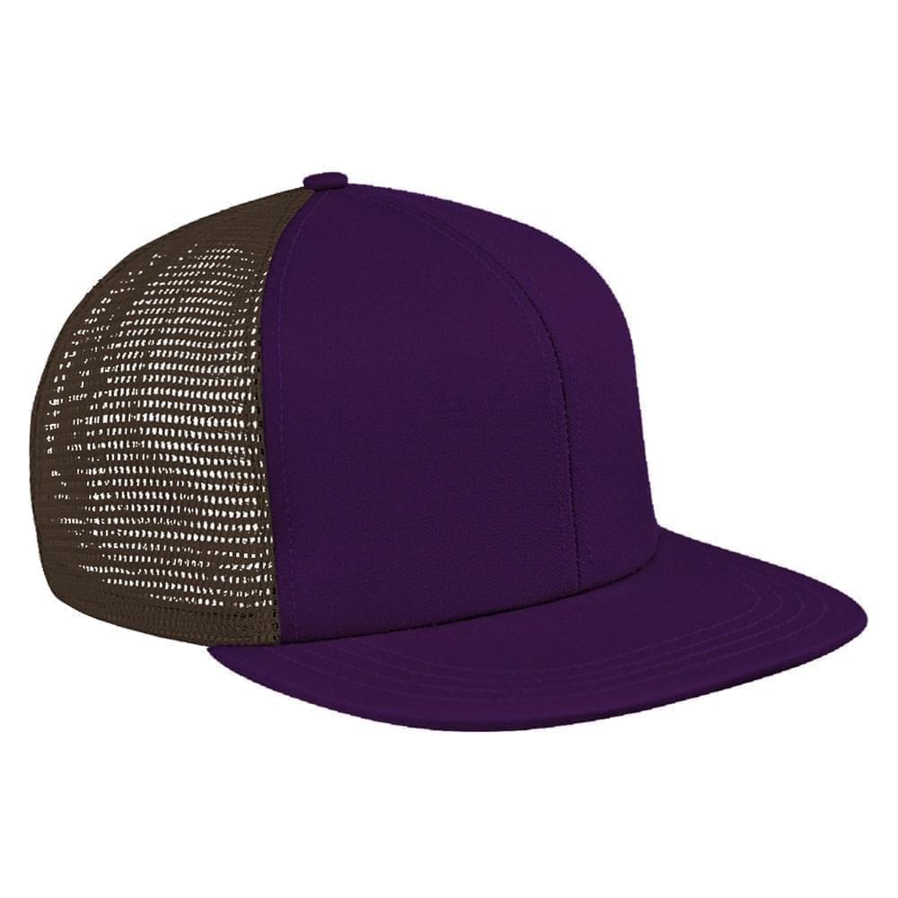 Purple-Black Brushed Front Snapback Flat Brim