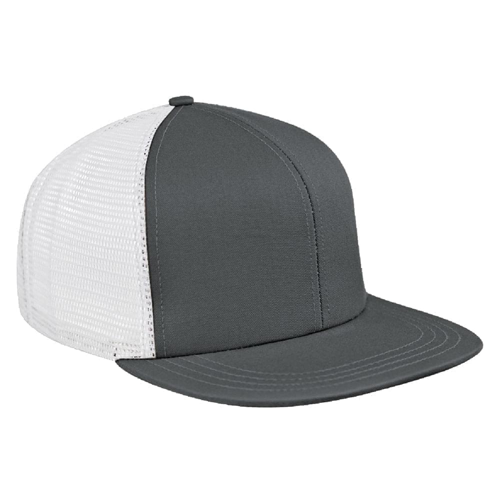 Light Gray-White Brushed Front Slide Buckle Flat Brim